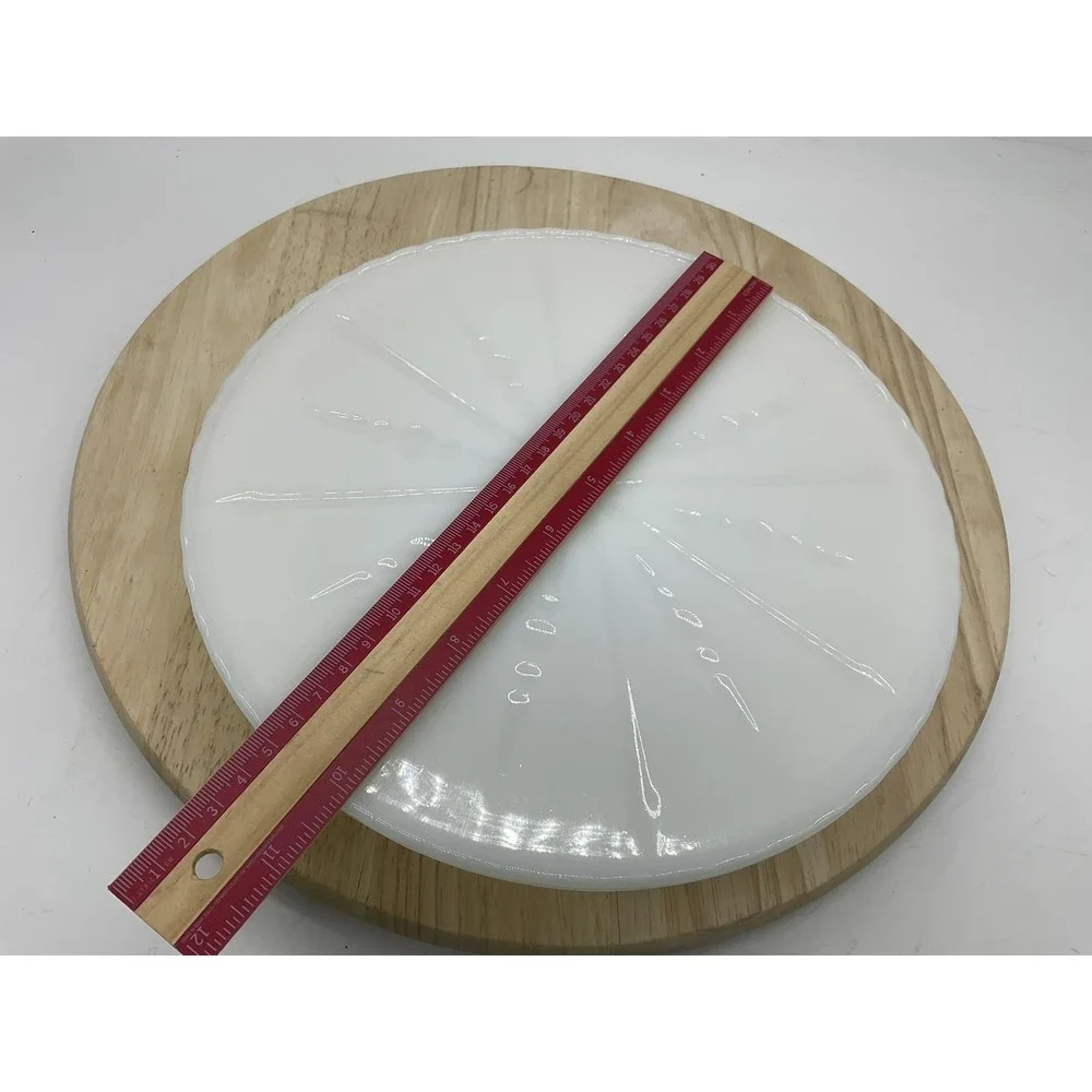 Vintage Milk Glass Cake Stand White 10 Inch Sunburst Scalloped Pedestal‎ Platter